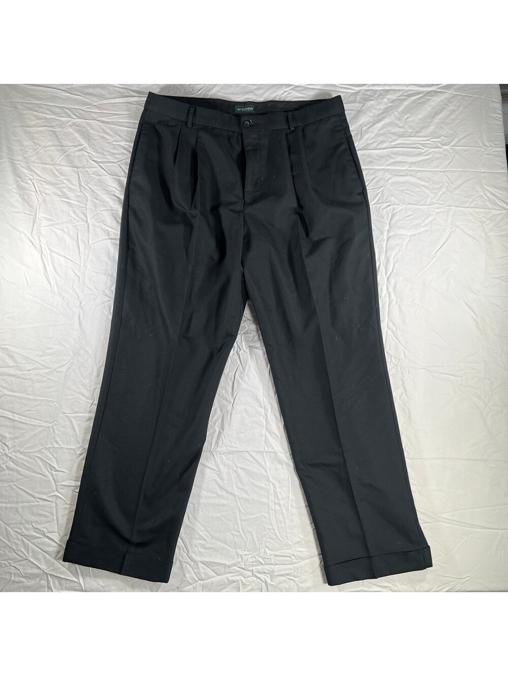 Dockers Recode Mens Black Pleated Dress Pants W38 L31 Cuffed Straight Leg